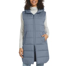 Eddie Bauer Women's Long Hooded Puffer Vest Water Resistant Polyester S-XXL picture