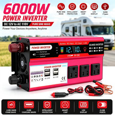 6000W Car Power Inverter DC 12V To AC 110V Pure Sine Wave Solar Converter  USB picture