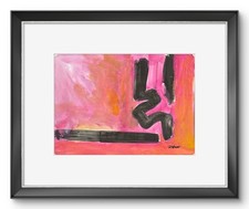 R Stevens Abstract Expressionist Painting Original Acrylic on Paper 11x15 picture