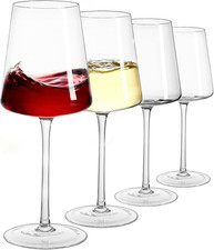White Wine Glasses Set of 4, 13.5oz, Lead-Free, Dishwasher Safe picture