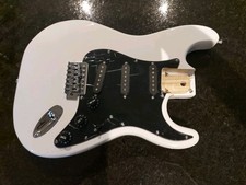 NEW LOADED STRAT BODY STRATOCASTER WHITE W/ BLACK PICKGUARD. FAST SHIPPING NICE picture