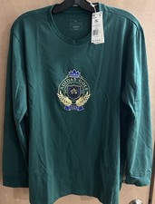 Adidas Golf 1949 Long Sleeve Shirt Green 2XL Embroidered Crest Logo New picture