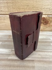 1849 HOLY BIBLE leather AMERICAN BIBLE SOCIETY antique WALLET STYLE BINDING old picture