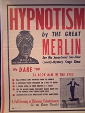 vintage mid-century entertainment window card advertising