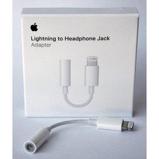 Authentic Apple Lightning to Headphone 3.5mm Jack Adapter - White MMX62AM/A picture