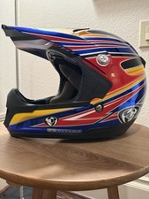 Vintage Thor SVR Youth Motocross Helmet 2004 2005 Retro MX BMX Red Blue picture