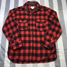Vintage 1970's L.L. Bean Buffalo Plaid Wool Shirt Jacket Size Large Script Tag picture