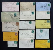 15 US Covers 1870s-1880s, Washington 2¢ & 3¢ Stamps picture