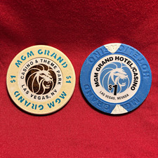 MGM Grand Las Vegas NV $1 Casino Chips Lot of 2 Hotel/Casino & Theme Park picture