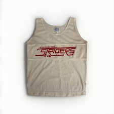 VTG  70s 80s WISCONSIN Badgerland Striders Running Tank MensLarge Made In USA picture
