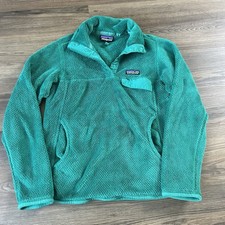 Patagonia Re-Tool Snap-T Fleece Pullover Green Women Small GORP Pockets Polartec picture
