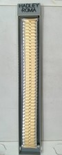 NEW HADLEY ROMA Watch Band Gold/Silver Micron Plate 18-21mm Curved Lug Expansion picture