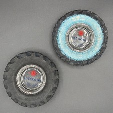 Vintage Hankook Tire Ashtray Set of 2 Seoul Korea Automobilia Glass Insert picture