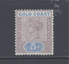GOLD COAST  QV  1889 5s. DULL MAUVE AND BLUE MINT HINGED  SG 22 picture