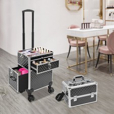 Heavy-duty Salon Trolley W/ Wheels Tiered Rolling Makeup Cases With Lock picture