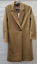 New  Quince Caramel Tan Italian Classic Single Breasted Wool Coat Size Large  picture