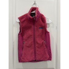 Patagonia Los Gatos Fleece Vest Pink Full Zip Womens XS High Pile Soft Warm picture