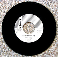 MARY WELLS~PLEASE FORGIVE ME/BYE BYE BABY 45 Motown R&B/Soul Promo Rare Lines picture