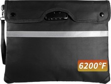 Fireproof Document Bag 38x31cm 6200°F Heat/Waterproof Safe Storage Bag with Lock picture