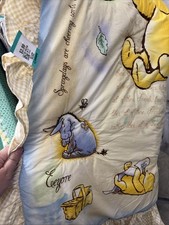 Vintage Classic Pooh Winnie The Pooh Crown Crafts Crib Quilt Comforter Gingham + picture