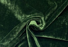DESIGNER MOHAIR HEIRLOOM GREEN WOOL VELVET PILLOW FABRIC REM 29