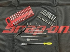 Snap On 1/4” Service Set. Ratchets Metric SAE Deep Shallow Extensions Driver picture
