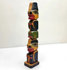Antique c.1910 Native American Nuu-chah-nulth (Nootka) Ditidaht Cedar Totem Pole picture