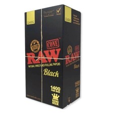 RAW BLACK KING Size Pre-Rolled Cones 1400ct Bulk Box -  USA picture