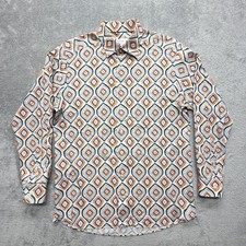Eton Dress Shirt Mens L Multicolor Geometric Slim Fit Button Down 100% Cotton picture