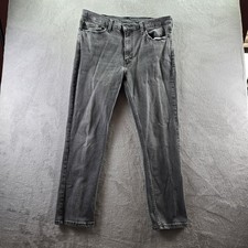 Levi's 511 Jeans Mens 38x30 Gray Charcoal Wash Slim Tapered Stretch Denim Pants picture