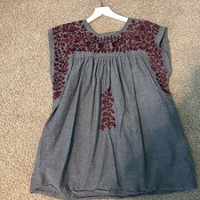 Spirit Dress Women’s Size L /XL Embroidered  Boho Floral Tunic Top Blouse A&M picture