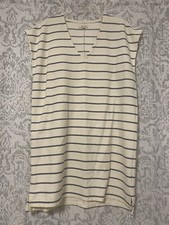 Madewell Vacances Leta Stripe Beach Boho Minimalist Lagenlook Boxy Dress L picture
