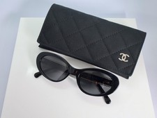 Chanel CH5515 54mm Oval  Sunglasses in Black with Polarized Gray Lens picture
