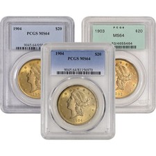 US Gold $20 Liberty Head Double Eagle - PCGS MS64 - Random Date and Label picture