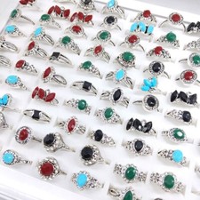 Wholesale 100pcs Zircon Rings for Men Women Gifts Party Wedding Retro Jewellery picture