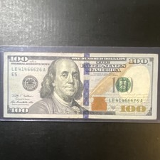 $100 triple 6 serial 2009A picture