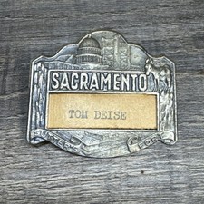 Antique Sutters Fort Gold Rush Miner Mining L.A RUB.ST. Company Employee Badge picture