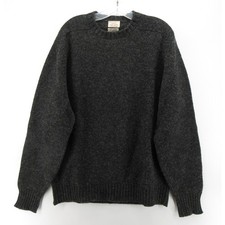 VGT Alan Paine Sweater Men 42 Gray Shetland Wool Ribbed Crewneck England 70s XL picture
