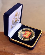 U.S. Army Corps of Engineers Challenge Coin - Great Giftin Blue Velvet Case picture