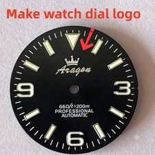 Custom Watch Dial Sticker Logo 3D Metal Self Adhesive Name Plate Gold Silver picture