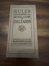 Original 1914 Brunswick Balke Collender Rules Governing Royal Game of Billiards picture