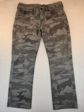 34 True Religion World Tour Straight Leg Jeans Gray Camo Men's Gently worn picture