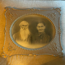 Antique Creepy Charcoal Couple Portrait picture