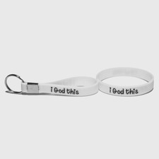 faith inspired ~ i God this Key Chain & Bracelet - White with Black Lettering picture