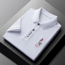 Mens Classic Polo Shirt Short Sleeve Casual Summer Button Lapel Breathable Top picture