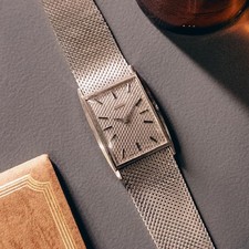 Juvenia Vintage Manual Wind Dress Watch Silver Dial Mesh Band Used Authentic picture