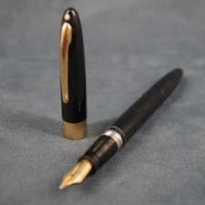 Vintage Sheaffer's White Dot Statesman Touchdown Black Fountain Pen 14k Nib picture