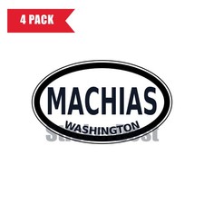 Washington Machias Oval Sticker 4 Pack 3x2 Inch picture