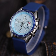 CILOA Blue Round Luxury Men's Quartz Watch Chronograph Date Authentic 2026 3ATM picture