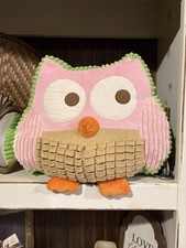 Vintage Circo Love N Nature Owl Plush Pillow Pink Green Orange Target Y2K picture